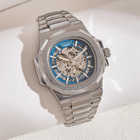 LONGLUX Men's Luxury Stainless Steel Automatic Mechanical Watch