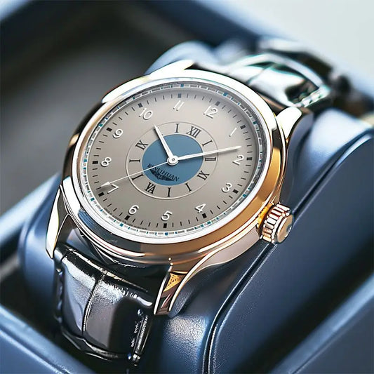 Men's luxury watch with leather strap - 40% off