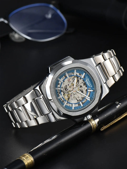 LONGLUX Men's Luxury Stainless Steel Automatic Mechanical Watch