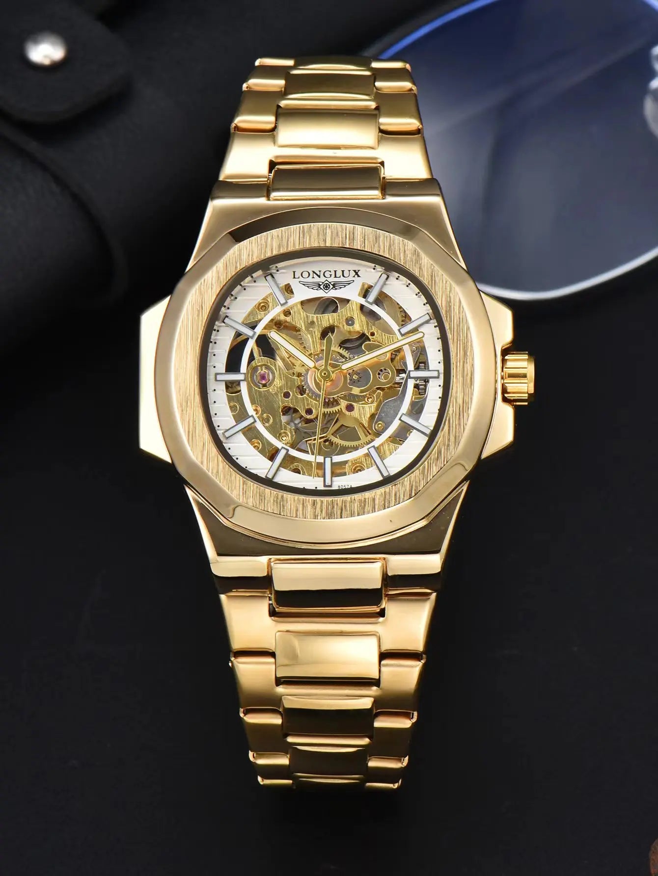 LONGLUX Men's Luxury Stainless Steel Automatic Mechanical Watch