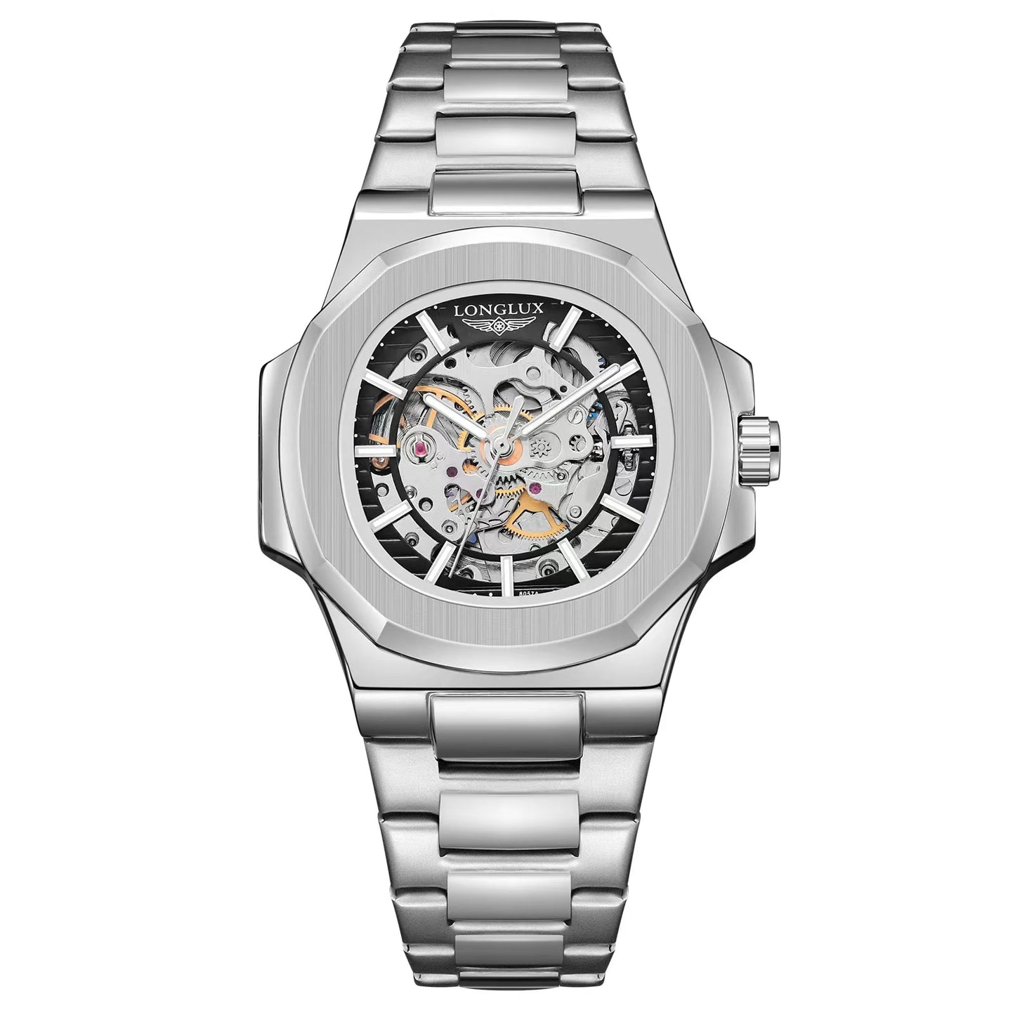 LONGLUX Men's Luxury Stainless Steel Automatic Mechanical Watch