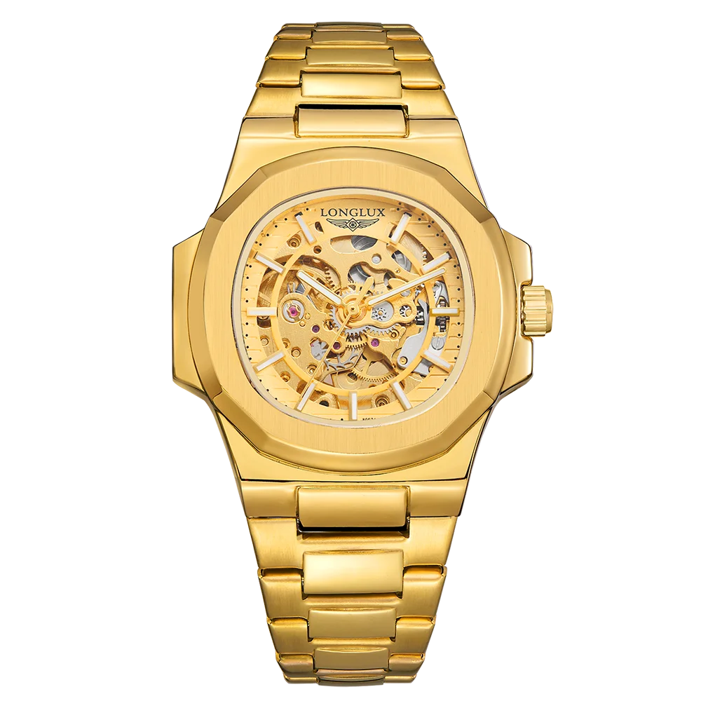LONGLUX Men's Luxury Stainless Steel Automatic Mechanical Watch