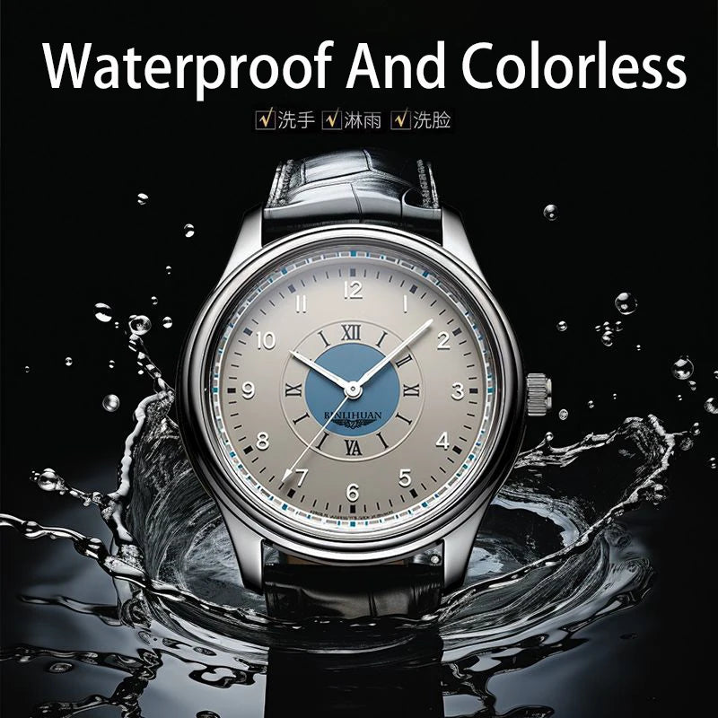 Men's luxury watch with leather strap - 40% off