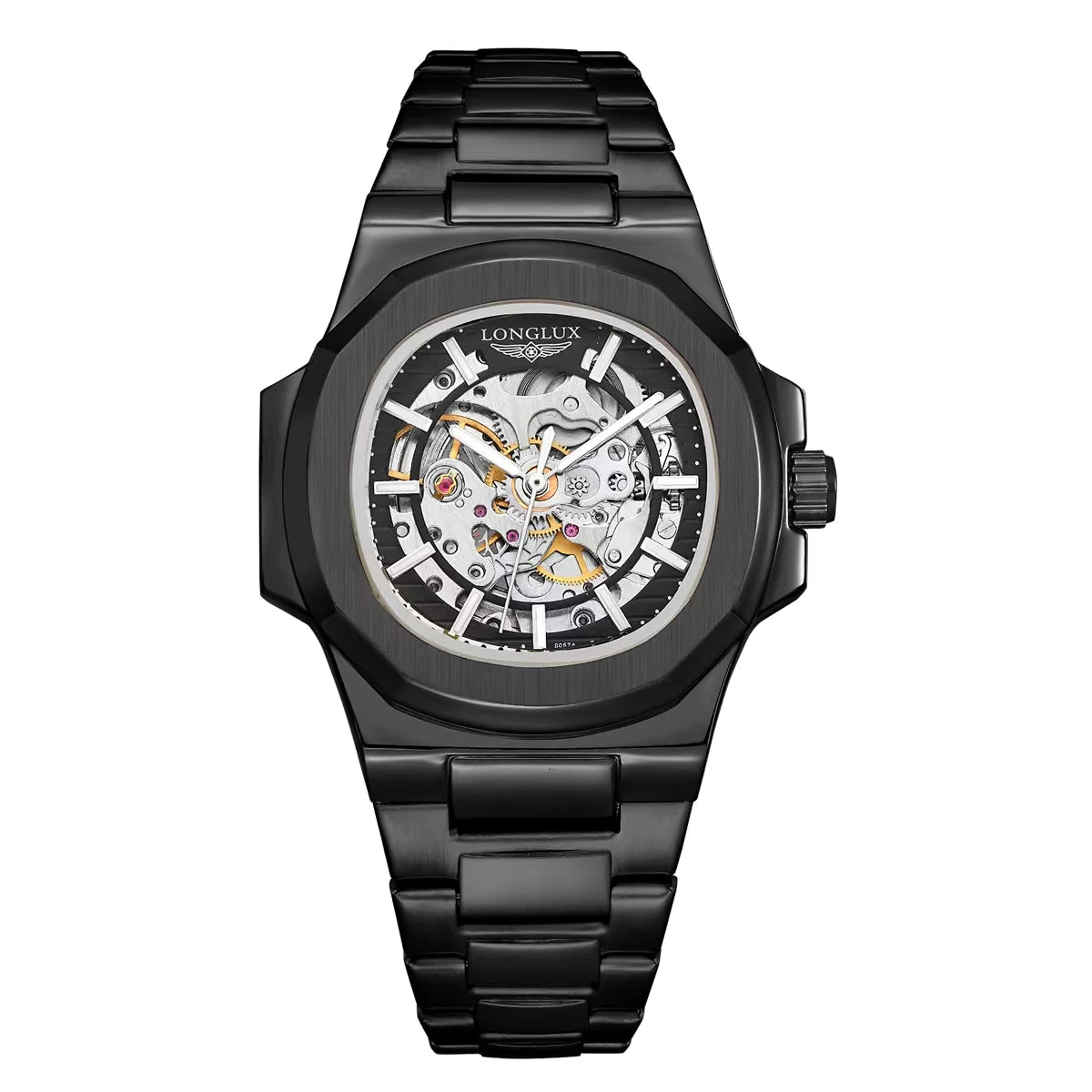 LONGLUX Men's Luxury Stainless Steel Automatic Mechanical Watch